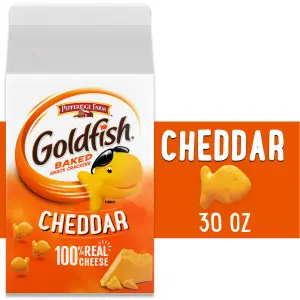 Goldfish Cheddar Cheese Crackers, Baked Snack Crackers, 30 oz Carton