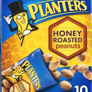 Planters Honey Roasted Peanuts, 10 ct Box, 1 oz Packs