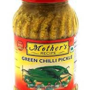 Mother's Green Chilli Pickle - 500 GM