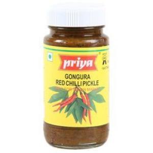 Priya Gongura Red Chilli Pickle With Garlic 300 GM