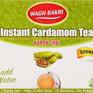 Waghbakri Instant Tea Cardamon Unsweetened (4.94 OZ - 10 Sachets)